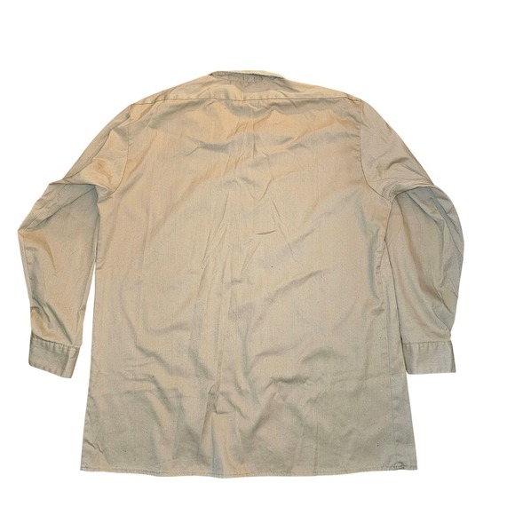 Men Button Down Work Shirt Long Sleeve Tan Uniform 17-17.5‎ 34/35 Utility Dickie - Picture 6 of 6